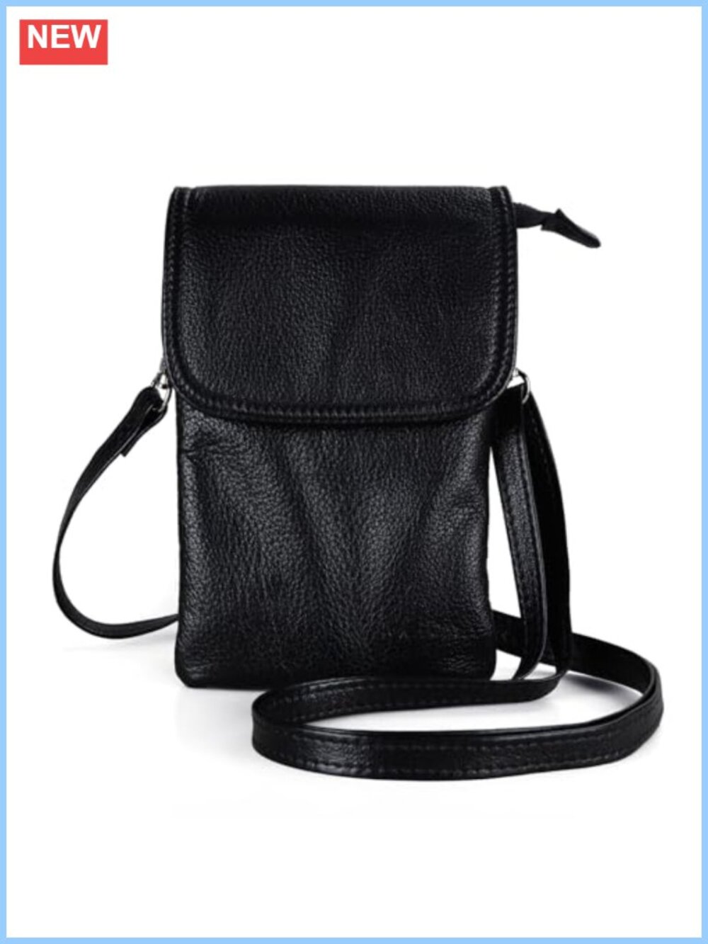 Genuine Leather Small Crossbody Bag Detachable Strap Travel Purse